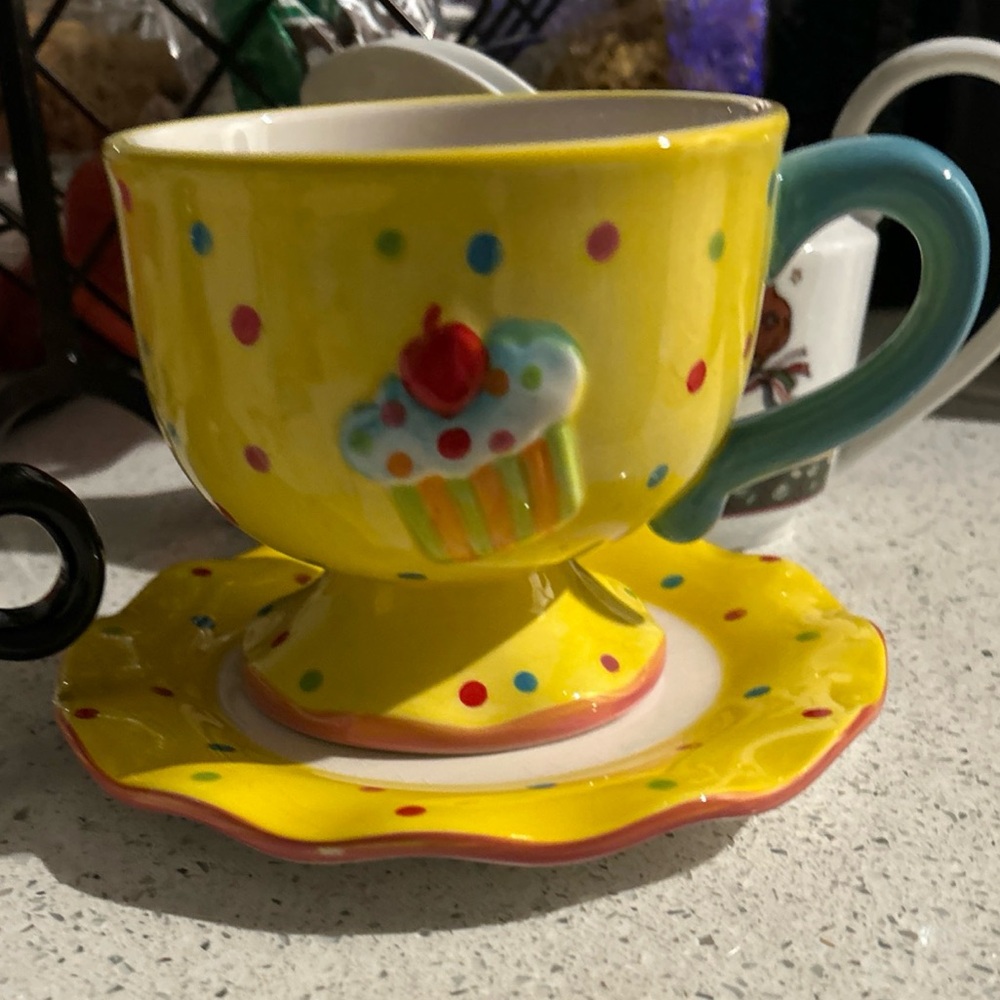 Cupcake Collection By Joy Yellow Cup and Saucer
